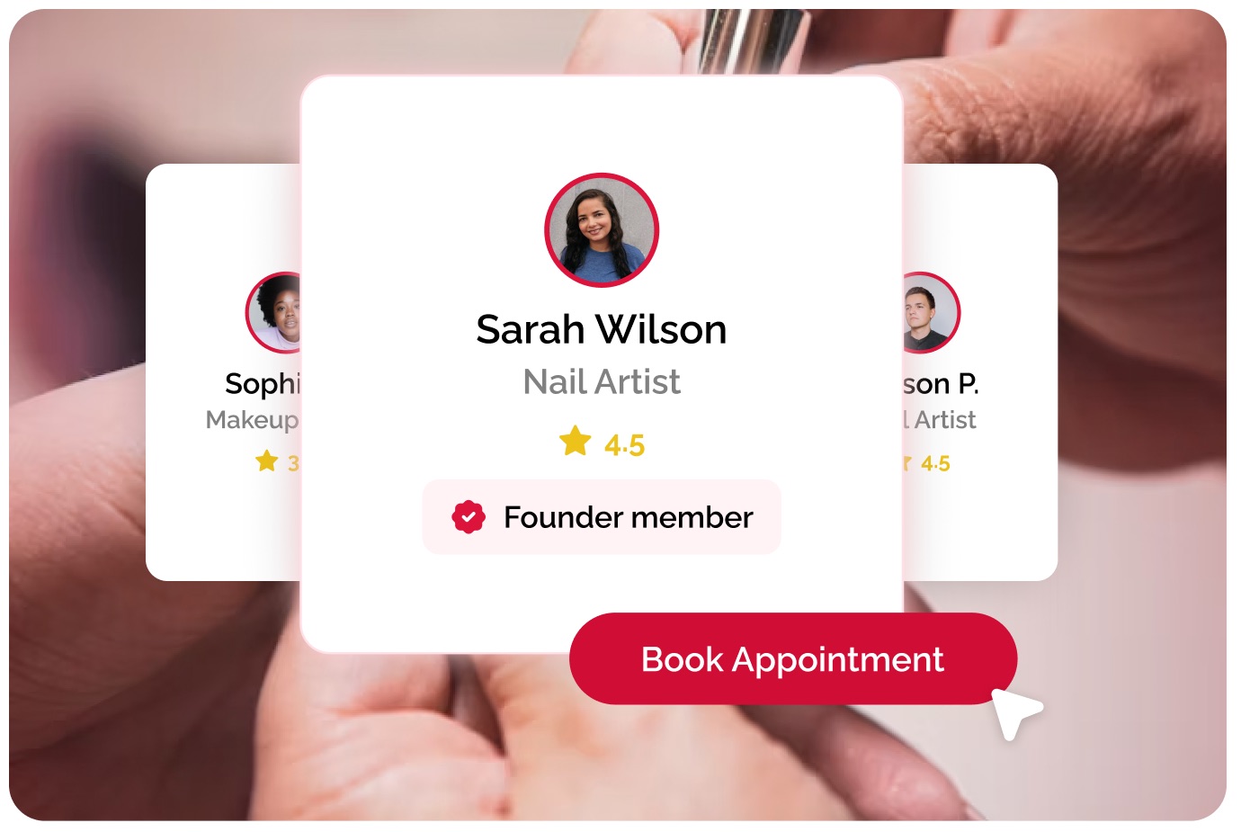 A booking profile showing the Founder member badge